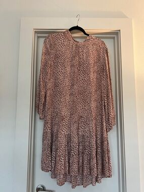 Melissa Nepton Womens Pink Spotted Tiered Dress
